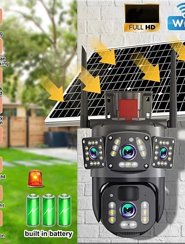  自動人物追跡、リアルタイム表示、双方向オーディオ、クラウド ストレージ、高度なホーム セキュリティ モニタリング機能を備えた、太陽光発電のワイヤレス Wi-Fi 屋外方向/傾斜ホーム セキュリティ カメラ。