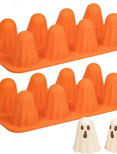  ハロウィンゴーストゼリー型 不気味なシリコン型。DIYゼリー、チョコレート、アイスキューブ、ケーキデコレーション、お祝いのホリデーキッチンツールに。