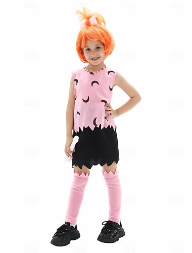  Winifred Wilma Halloween Dragter Halloween gruppe par kostumer Flintstone Sjovt kostume Voksne Drenge Pige Halloween Karneval Ydeevne Fest Nemme Halloween kostumer Klæd dig ud