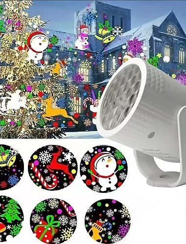  Lumière de Noël USB, flocon de neige, décoration d'Halloween, 16 motifs