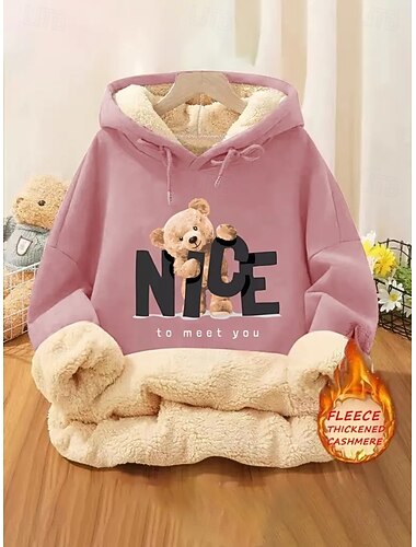  Femmes Sweat à capuche Animal Occasionnel manche longue À capuche Hauts Réguliers Rue Tenue Quotidienne Imprimé Noir Rose Claire Rouge Vert Gris Claire Automne Hiver
