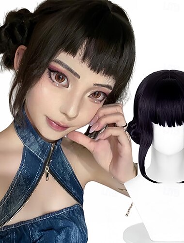  K-POP デーモンハンター コスプレウィッグ アニメ ゾーイ コスチュームウィッグ 紫の三つ編み 大人用 アクセサリー 小道具