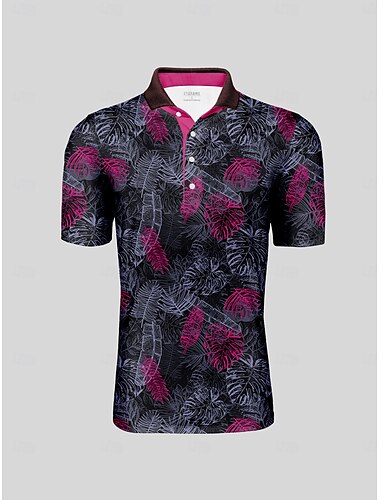  Homens Camisa polo de caminhada Preto Manga Curta Blusas Roupas de golfe, roupas, roupas, roupas