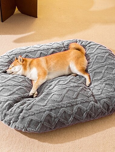 Almohadilla para Mascotas Cálida y Acolchada para Perros y Gatos Cojín de Algodón Removible y Lavable Cojín de Suelo Reversible Colchón Acogedor para Mascotas en Gris y Marrón