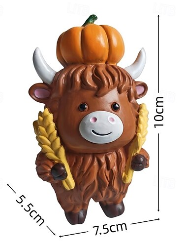  χριστουγεννιάτικο ειδώλιο αγελάδας από τα Highlands με καπέλα χαριτωμένο ρητινώδες βοοειδές από τα Highlands χριστουγεννιάτικο άγαλμα ευχαριστιών για κεντρικά διακοσμητικά εορταστικού τραπεζιού σαλόνι