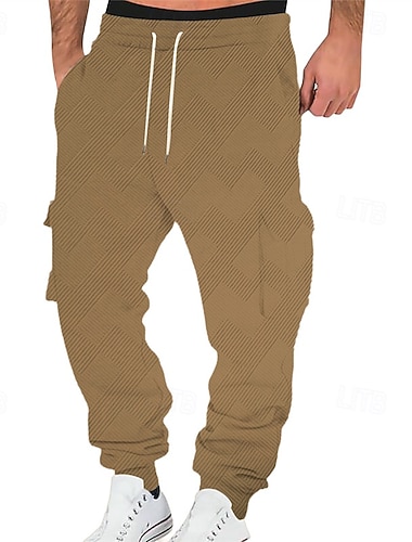  Herren Jogginghose Hose Jacquard Kordelzug Tasche Einfach Komfort Sport im Freien Täglich Mode Lässig Schwarz Weiß Mikroelastisch