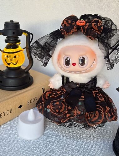  vêtements d'Halloween pour poupée ensemble jupe citrouille jupe mignonne &voile, costume, tenues et accessoires pour poupée de 6,69 pouces (sans poupée)