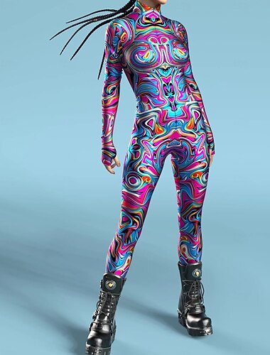  Wzorzyste garnitury Zentai Kostium Cosplay Body Drukowanie Strój karnawałowy Kombinezon zentai Męskie Damskie Dla chłopców seksowny kostium Halloween Kostium na Spektakl Impreza Bal maskowy Dla