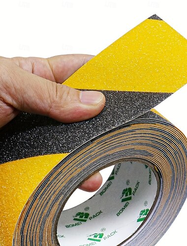  taśma antypoślizgowa wodoodporna - wyjątkowo mocna przyczepność na schodach, w łazienkach, na basenach &biuro - trwały żółty &czarna taśma bezpieczeństwa o ziarnistości 80 oczek i wysokiej