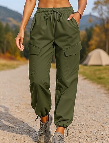 Női Teher nadrág Planinarske hlače Futónadrágok Külső Normál Vízálló Szélbiztos Nadrágok Zsinór Rugalmas derék Fekete Katonai zöld Kempingezés és túrázás Vadászat Futás S M L XL XXL   Női Teher nadrág Planinarske hlače Futónadrágok Külső Normál Vízálló Szélbiztos Nadrágok Zsinór Rugalmas derék Fekete Katonai zöld Kempingezés és túrázás Vadászat Futás S M L XL XXL