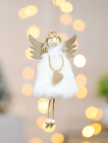  Håndlagde juleengler til juledekorasjoner, sjarmerende juletrepynt, myke engler, hengende anheng, festlige detaljer, perfekt til juletreutsmykninger, sesongbasert hjemmedekorasjon