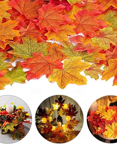 500 feuilles d'érable artificielles d'automne 8 cm/3 pouces 13 couleurs faux décor d'érable d'automne pour les décorations de Thanksgiving fête de mariage, événements de festival   500 feuilles d'érable artificielles d'automne 8 cm/3 pouces 13 couleurs faux décor d'érable d'automne pour les décorations de Thanksgiving fête de mariage, événements de festival