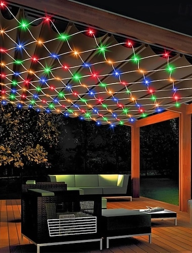 светодиодные сеточные гирлянды 3 м x 2 м 200 светодиодных фонарей для занавесок фонари для рыболовных сетей белый теплый белый синий многоцветная рождественская елка вечеринка домашнего декора   светодиодные сеточные гирлянды 3 м x 2 м 200 светодиодных фонарей для занавесок фонари для рыболовных сетей белый теплый белый синий многоцветная рождественская елка вечеринка домашнего декора