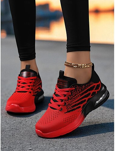  Dámské běžecké tenisky flyknit – lehké šněrovací sportovní boty do posilovny, na jogging a do ulice