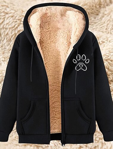  Per uomo Felpa con cappuccio a zip intera Felpa con cappuccio e zip Giacca in Pile Felpa con cappuccio in pile Aalbicocca Nero Vino Rosso Blu Con Cappuccio Semplice Stampe Grafiche Zampa Cerniera