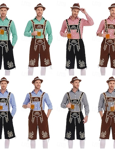  Октоберфест Карнавал Косплэй Kостюмы Косплей Взрослые Муж. Октоберфест Для вечеринок Легкий карнавальный костюм Одеваемся