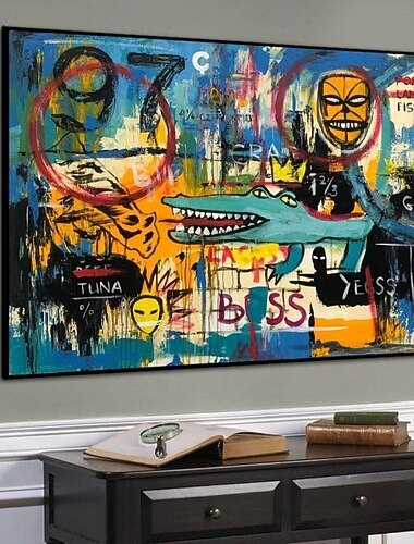  手作りの油絵キャンバス壁アート装飾モダンストリートアートグラフィティ抽象ホームデコレーションロールフレームレス未延伸絵画