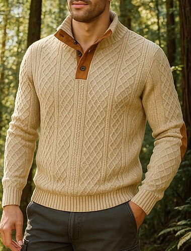  Per uomo cima dell'escursionismo Felpa Henley Manica Lunga Collo alla coreana Top Esterno Calore Termico Inverno Poliestere Nero Bianco Verde Allenamento Viaggio Corsa