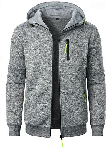  Per uomo Felpa con cappuccio Felpa con cappuccio a zip intera Felpa con cappuccio tattica Rosso bordeaux Blu denim Nero Verde militare Blu marino Con Cappuccio Semplice Cerniera Sport & Outdoor