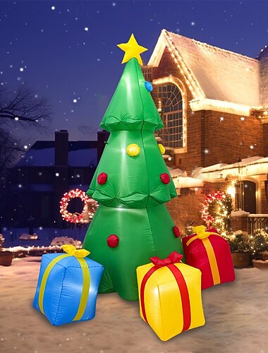  Decorazione per albero di Natale, albero di Natale gonfiabile per interni ed esterni, decorazioni per feste di Natale, regali per bambini, albero gonfiabile da giardino o esterno, graziosa esposizione