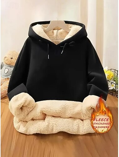  Női Pulóver Hoodie pulóver Sima Alkalmi Hosszú ujj Kapucni Normál felsők Utca Hétköznapi Nyomtatott Fekete Arcpír rózsaszín Rubin Lóhere Világos szürke Ősz Tél