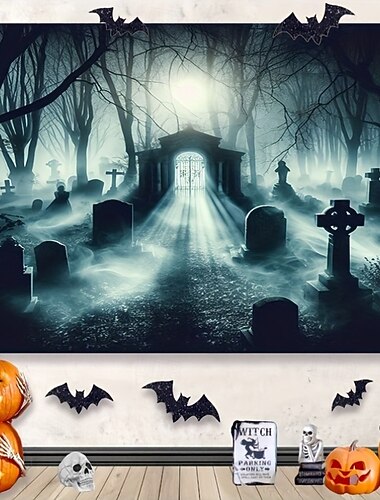  Halloween Σκελετός Μοντέρνα Σαλόνι Διακοσμήσεις τοίχου πόρτα φόντο