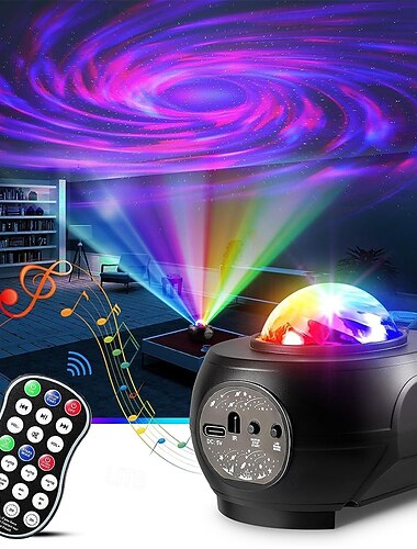  nattlys med galaksestjerneprojektor, diskolys til bursdagsfester, bursdagsgaver til alle, galaksestjerneprojektor, diskokulefestlys til rom, soverom, stue, nyttårsjulelys