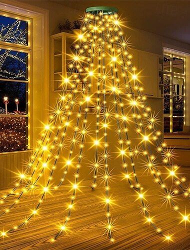  Juletrær lys LED Julelys med 8 lysmoduser Utendørs Julelys med Tidsinnstillingsfunksjon Juledekorasjoner