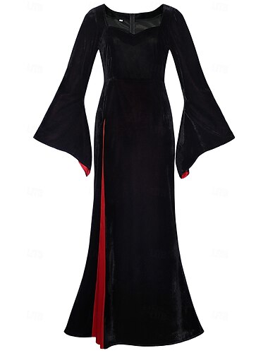  Mercoledì Addams Famiglia Addams Morticia Addams Vestito Costume Costume originale Cosplay Cosplay di film for Per donna Adulti Halloween Carnevale Performance Feste Vestirsi in modo educativo