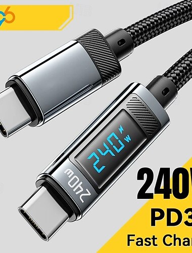  240 W:n USB-C-kaapeli USB-C-kaapeliin, 100 W:n PD 3.1 -pikalatauskaapeli MacBook Prolle, Xiaomille, Samsungin kannettavalle tietokoneelle ja Essagerille.