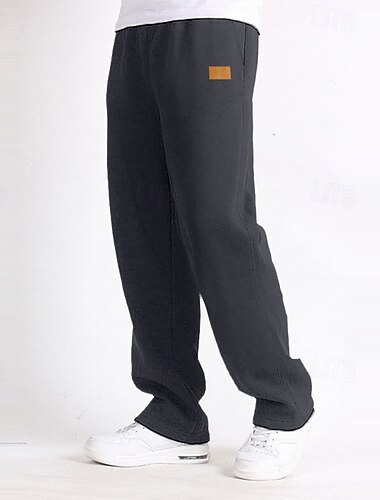  Herren Jogginghose Hose Jogginghose mit offenem Saum Kordelzug Elastischer Bund Gerader Schnitt Einfach Feuchtigkeitsableitend Atmungsaktiv Volle Länge Lässig Täglich Sport im Freien Mode Streetwear