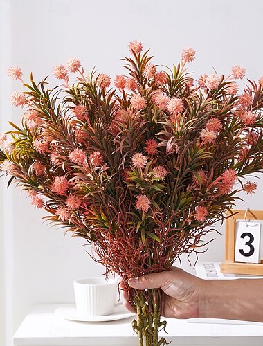  2/6 fiori artificiali di ortensia autunnale, bouquet finto realistico con consistenza realistica, senza manutenzione, perfetto per decorazioni per la casa, matrimoni, feste, giardini esterni,