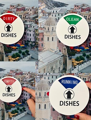  4 db-os mosogatógép mágnes, tiszta, piszkos jelzés, 4 hüvelykes akril mosogatógép jelzés, univerzális mosogatógép megfordítható jelző, piszkos, üres és tiszta opciókkal, minden mosogatógépen működik