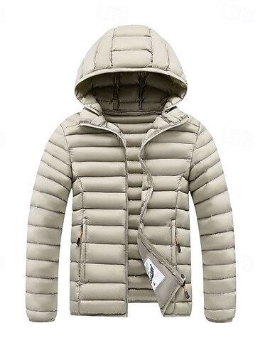  رجالي معطف شتوي سترة البخاخ سترة مبطنة جيب بوليستر عطلة مناسب للبس اليومي مواعدة عادية موضة كاجوال مريح الدفء الشتاء لون خالص / عادي سكني غامق أسود أبيض أصفر سترة البخاخ