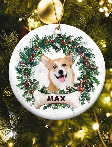  henkilökohtaiset lemmikkieläinten valokuva-joulukoristeet akryyli 2d räätälöity joululahjaidea lemmikkien ystävälle joulukuusen koristeet riippuva riipus