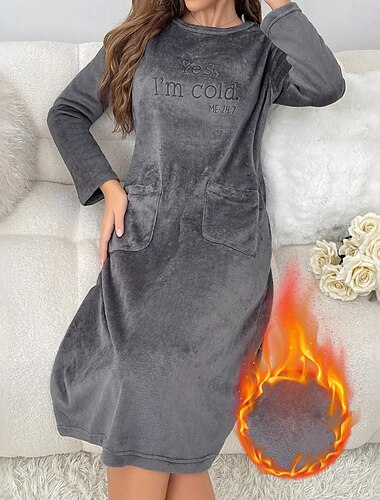  בגדי ריקוד נשים שמלת מידי שמלה בגזרה ישרה יום יומי בוהו יומי ליציאה רַחְצָה רגיל גראפי שרוול ארוך צווארון עגול קצר צבע קרמל אפרסק אפור אביב סתיו חורף