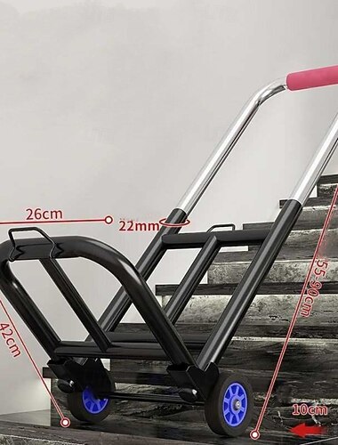  wytrzymały składany wózek ręczny – przenośna konstrukcja do wspinania się po schodach z trójkątnymi kołami, regulowany uchwyt, łatwe przechowywanie &transport po schodach, idealny do transportu bagażu