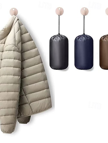  Per uomo Cappotto Invernale Giacca imbottita Giacca Imbottita Tasca Poliestere Vacanza Abbigliamento quotidiano Data Regolare Moda Casual Confortevole Calore Termico Inverno Colore Solido / Tinta