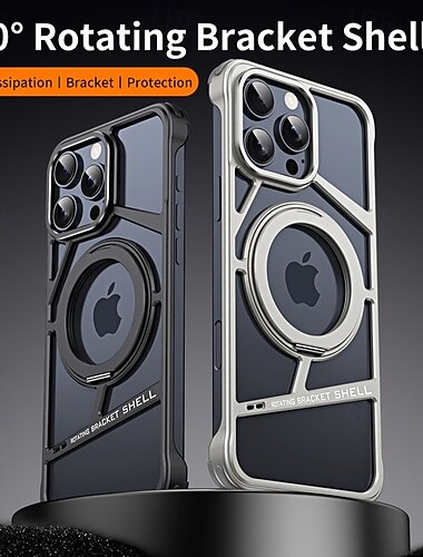  telefono Custodia Per iPhone 17 Pro Max 17 Air 16 15 14 Pro Max 13 Pro Max Copertura Posteriore con Supporto Magnetico Resistente agli urti Metallo