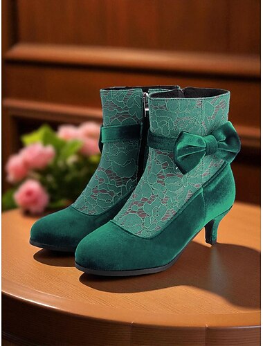  stivaletti da donna in velluto blu con fiocco - stivaletti in pizzo vintage edoardiani anni '90 per feste a tema vittoriano, eventi retrò o eleganti outfit quotidiani