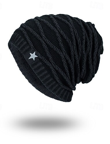  1 gorro de punto a prueba de viento, moderno gorro de esquí con diseño de rayas, cálido gorro de esquí para otoño e invierno para hombres y mujeres, ideal para regalar.