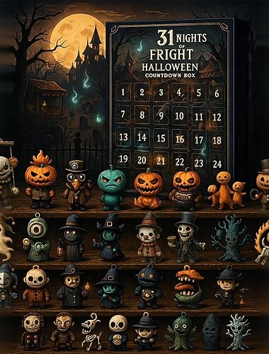 025ハロウィンアドベントフィギュア - 31日間の怖いカウントダウンカレンダーフィギュア、コレクター向け樹脂製デスクトップディスプレイモデル人形、ホラーファン、パーティーの装飾、コレクションディスプレイに最適