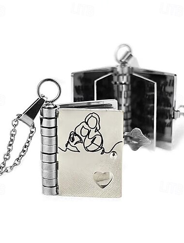  لحفيدتي أجمل قلادة كتاب الفصل قابلة للتعديل قلادات كتاب نجمتي الصغيرة مع 6 صفحات من المعلومات المحفورة هدية فريدة من الجدة &جدي