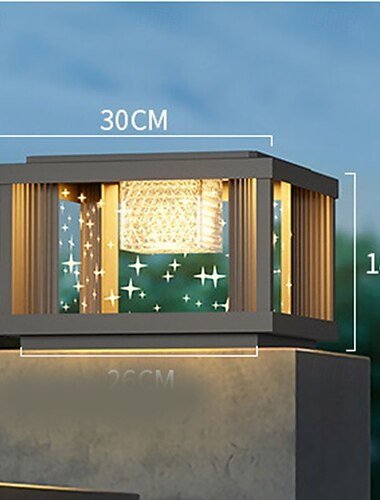  luci a palo da esterno a LED da 30 cm, luci a colonna da esterno in stile nordico, luci per pali di recinzione, impermeabili IP54 per terrazze, adatte per pilastri in pietra di porte, lampioni da
