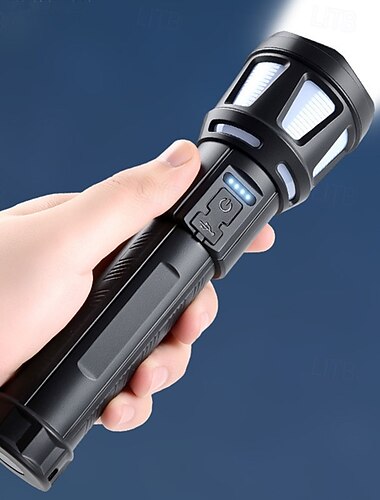  多機能屋外LEDライトポータブル充電作業灯キャンプライト用のデュアル光源を備えたサイドライトフラッド懐中電灯