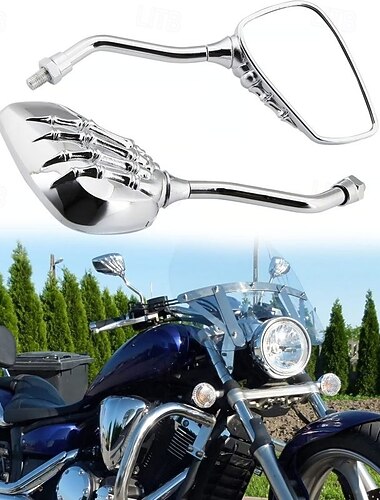  Paires de rétroviseurs latéraux distinctifs en forme de tête de mort, accessoires de moto, design griffe fantôme, rétroviseurs modifiés réfléchissants pour vélo électrique Harley, scooter, pièces de conduite élégantes