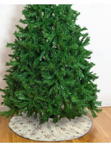  juletreskjørt nytt rundt plysj snøfnuggdesign mykt feriedekorasjonsmatte til hjemmet juletrebunndeksel festlig sesongtilbehør