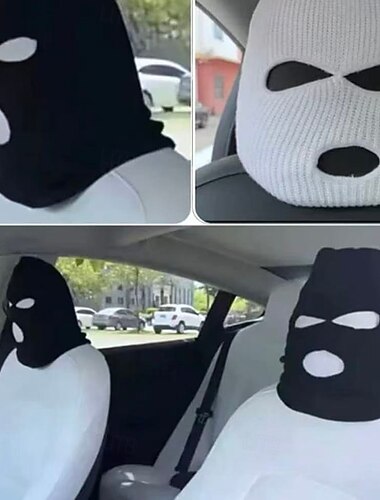  2 peças de chapéu engraçado personalizado para capa de cabeça de assento de carro, protetor universal de encosto de cabeça de carro, decoração de interior de carro com personalidade engraçada, preto &