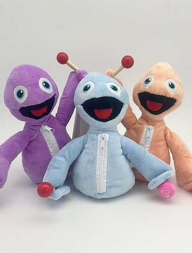  Yeeps Plush - בובות פרווה ממולאות בצבעי סגול בז' וכחול, מושלמות לילדים ולמבוגרים, אידיאליות לימי הולדת וחג המולד