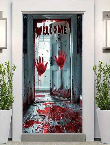  Halloween Σκελετός 森林 Φαντασία Σαλόνι Διακοσμήσεις τοίχου πόρτα φόντο